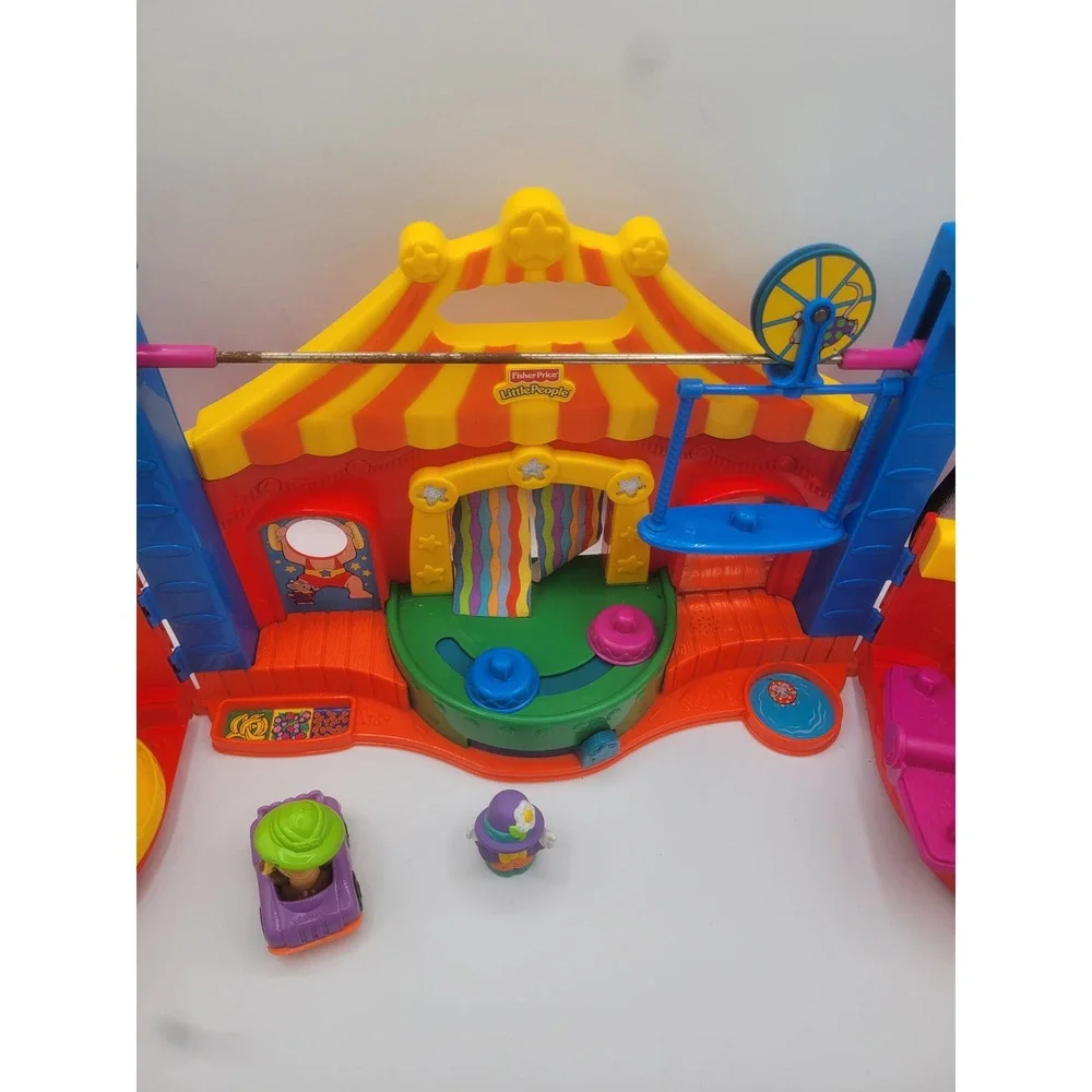 Fisher Price Little People Big Top Circus Playset 77689 Vtg 2002 Clown Monkey